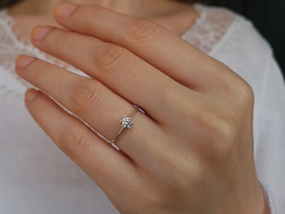 Bague solitaire en diamant de 0,21 carat en or 18 carats