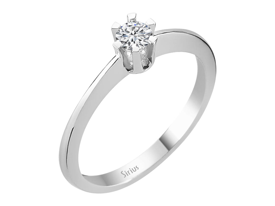 0,21 Carat Diamant Solitaire Ring in 18 K - handgefertigter Diamantschmuck aus Feingold | Sirius Diamant