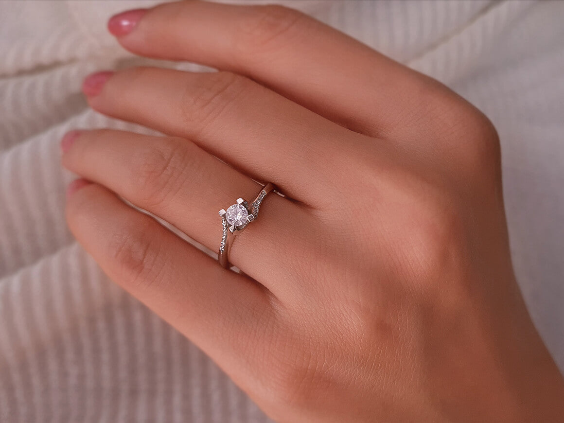 Bague solitaire en diamant de 0,35 carat