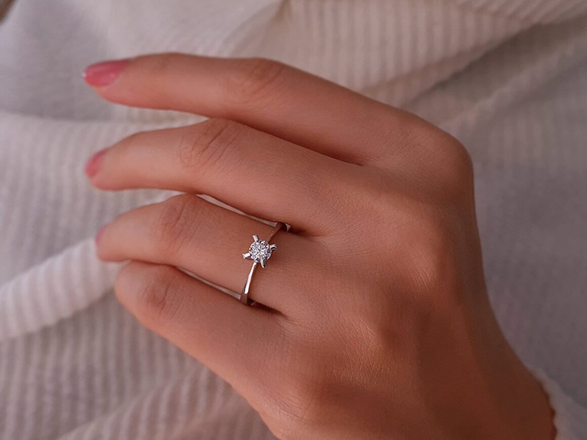 Bague solitaire en diamant de 0,37 carat
