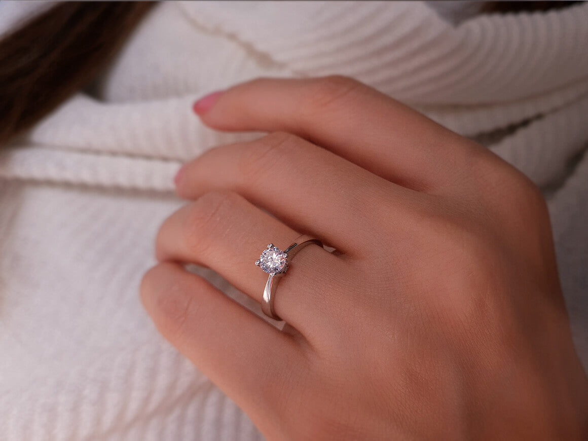 Bague solitaire en diamant de 0,56 carat
