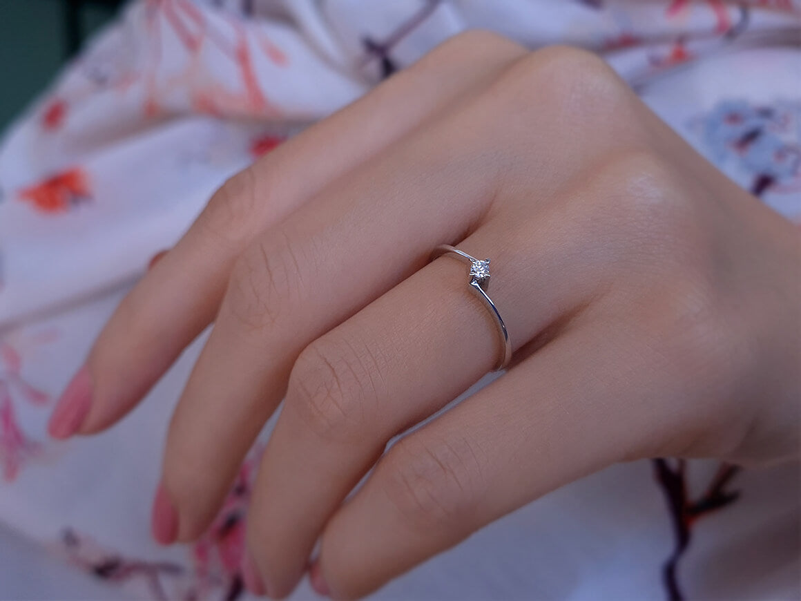 0.06 carat diamond solitaire ring