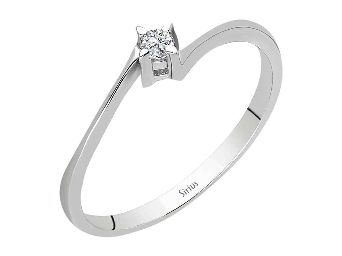 0,06 Karat Diamant Solitär Ring - handgefertigter Diamantschmuck aus Feingold | Sirius Diamant