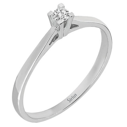 0,05 Karat Diamant Solitär Ring in 18 K - handgefertigter Diamantschmuck aus Feingold | Sirius Diamant