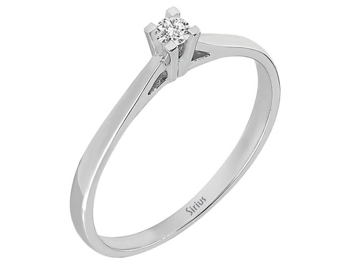 0,05 Karat Diamant Solitär Ring in 18 K - handgefertigter Diamantschmuck aus Feingold | Sirius Diamant