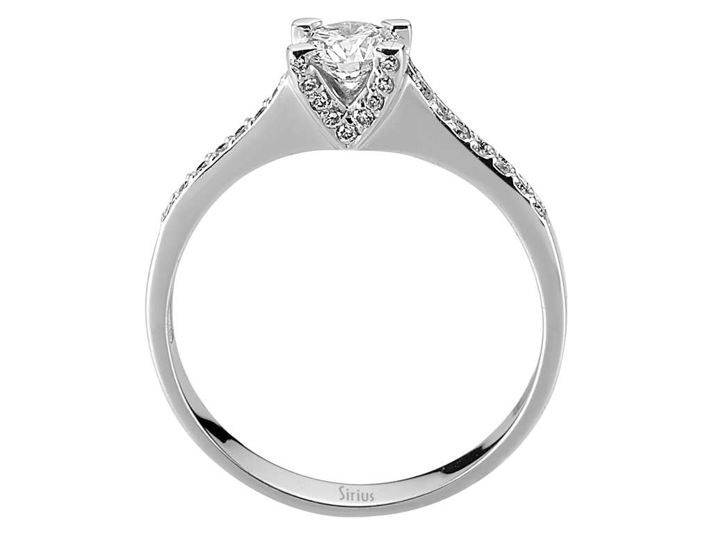 0,57 Karat Diamant Solitär Ring in 14K Weißgold - handgefertigter Diamantschmuck aus Feingold | Sirius Diamant