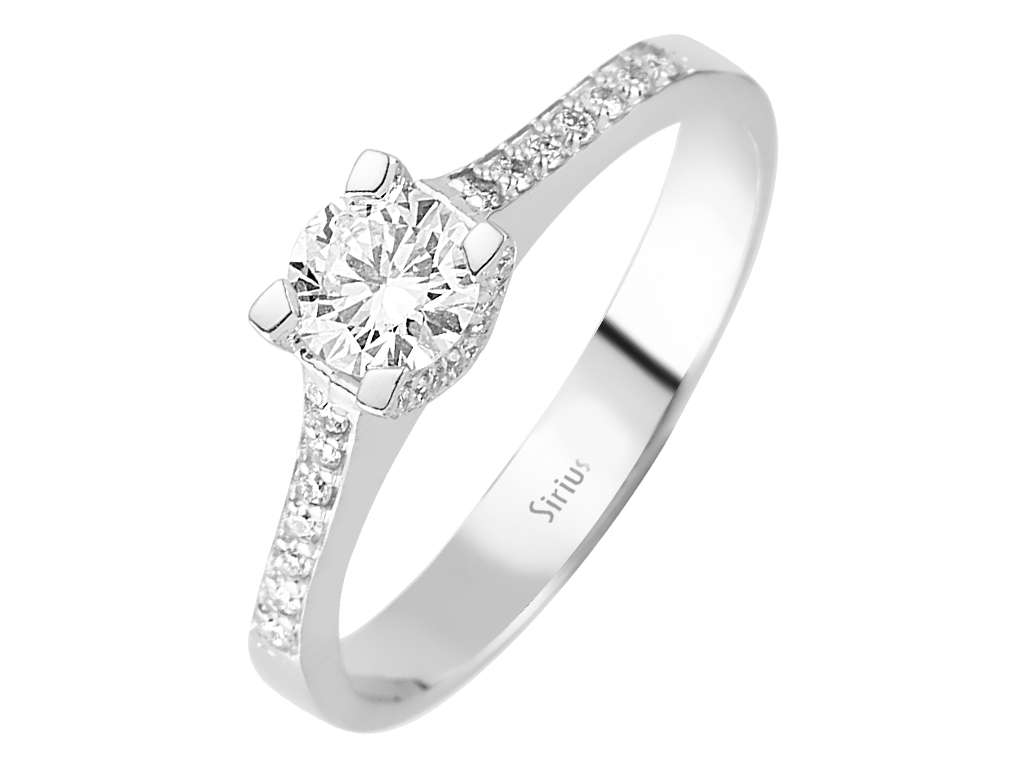0,57 Karat Diamant Solitär Ring in 14K Weißgold - handgefertigter Diamantschmuck aus Feingold | Sirius Diamant
