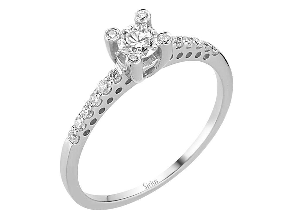 Insgesamt 0,38 Karat Diamant Solitär Ring - handgefertigter Diamantschmuck aus Feingold | Sirius Diamant