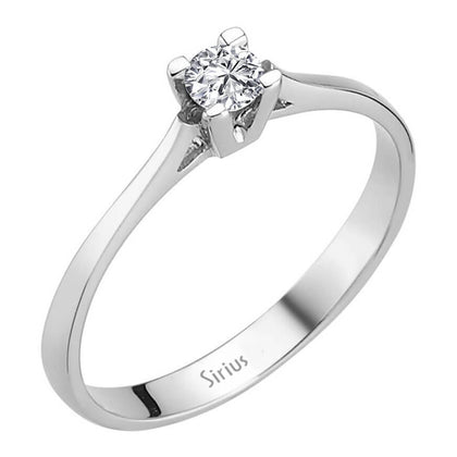 Profilansicht des Solitär Rings: 0,14 ct Diamant Fassung und Ringschiene