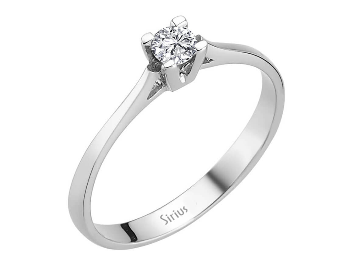 0,14 Karat Diamant Solitär Ring - handgefertigter Diamantschmuck aus Feingold | Sirius Diamant