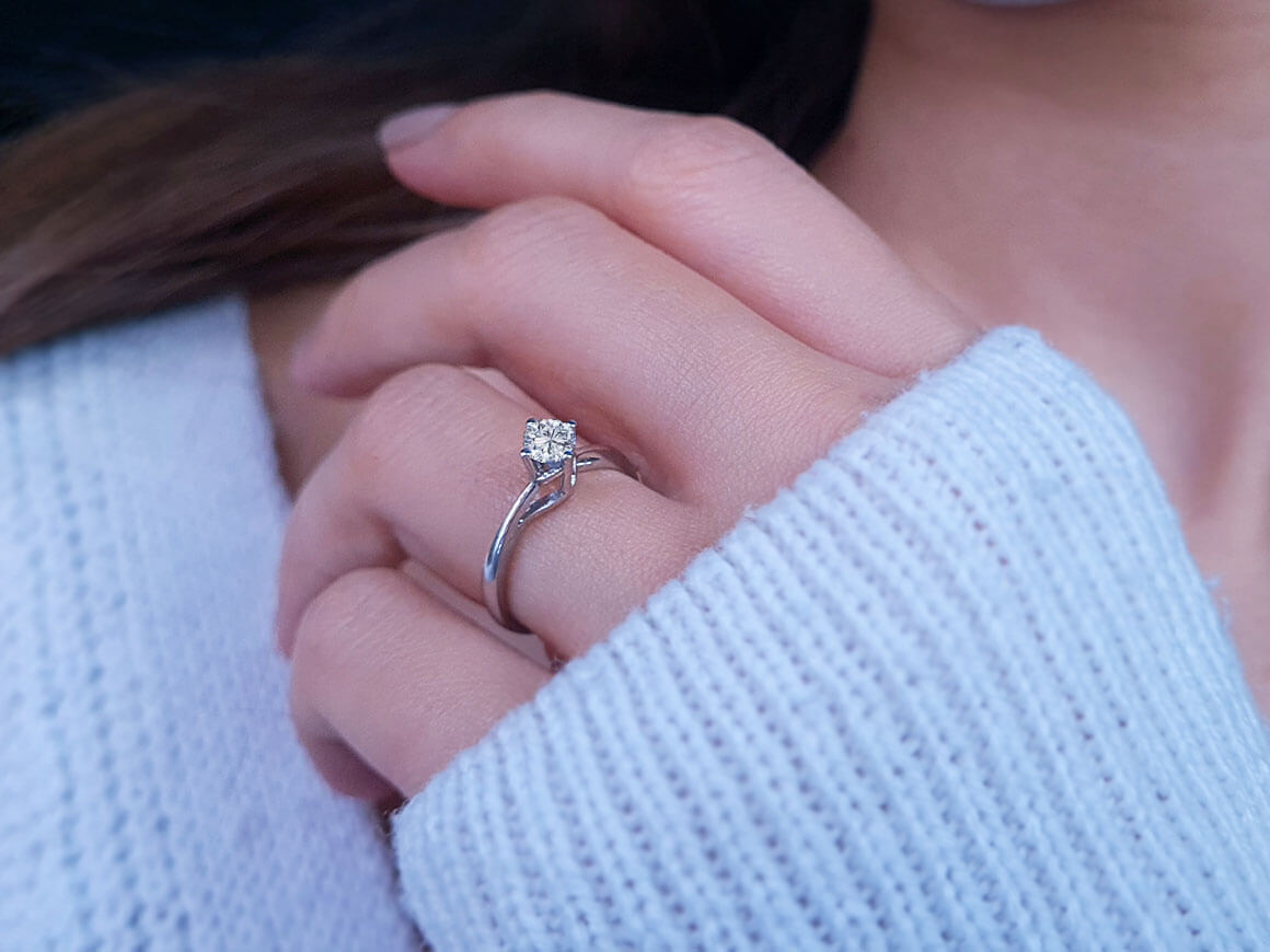 Bague solitaire en diamant de 0,28 carat