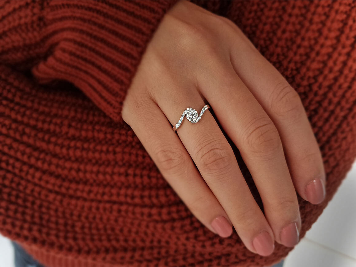 Bague solitaire en diamant de 0,32 carat