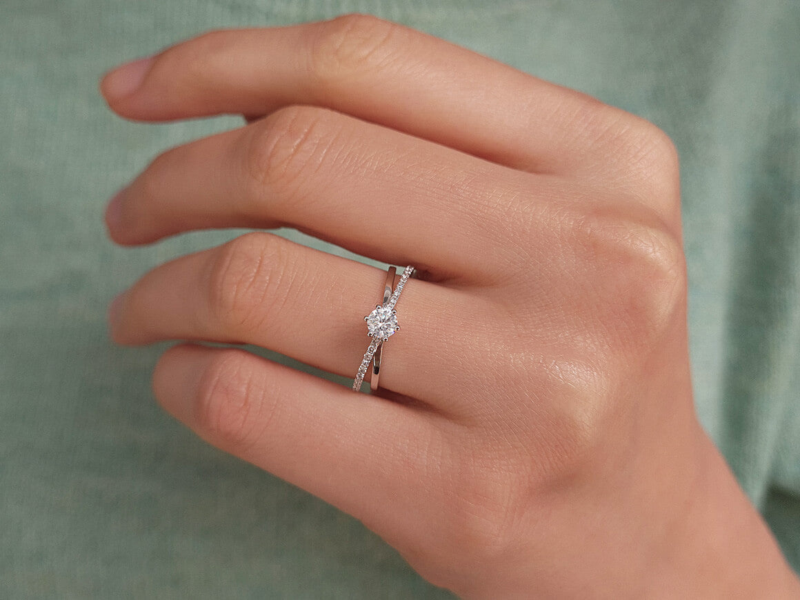 Bague solitaire en diamant de 0,36 carat
