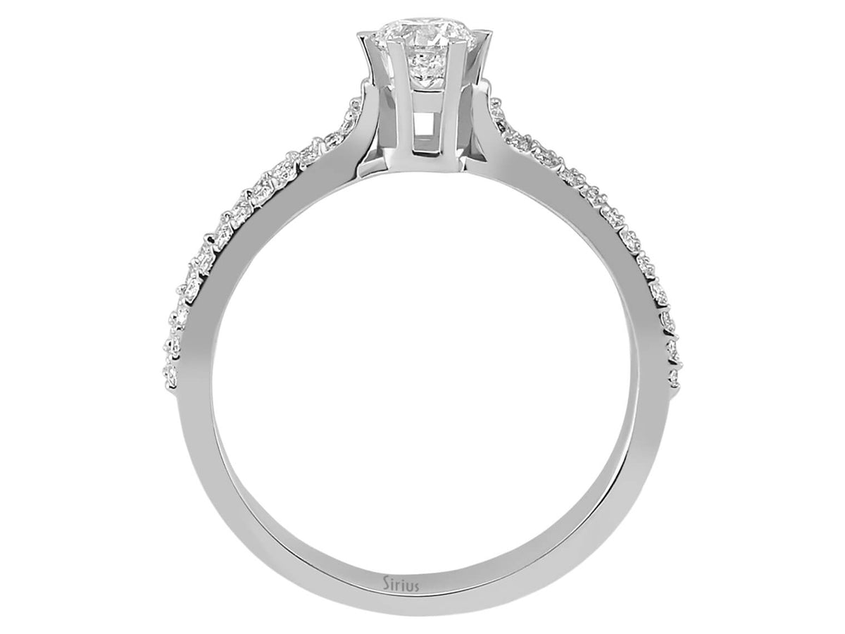 insgesamt 0,55 Karat Diamant Solitär Ring - handgefertigter Diamantschmuck aus Feingold | Sirius Diamant