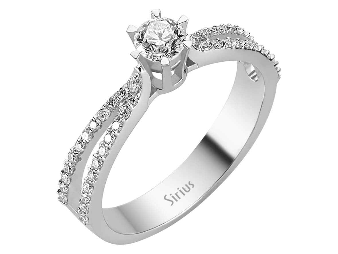 insgesamt 0,55 Karat Diamant Solitär Ring - handgefertigter Diamantschmuck aus Feingold | Sirius Diamant