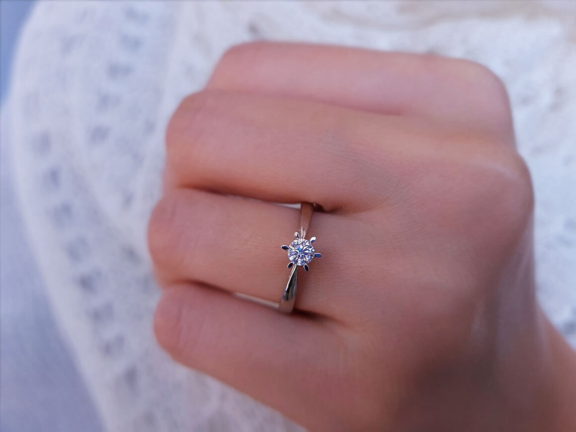 Bague solitaire en diamant de 0,26 carat