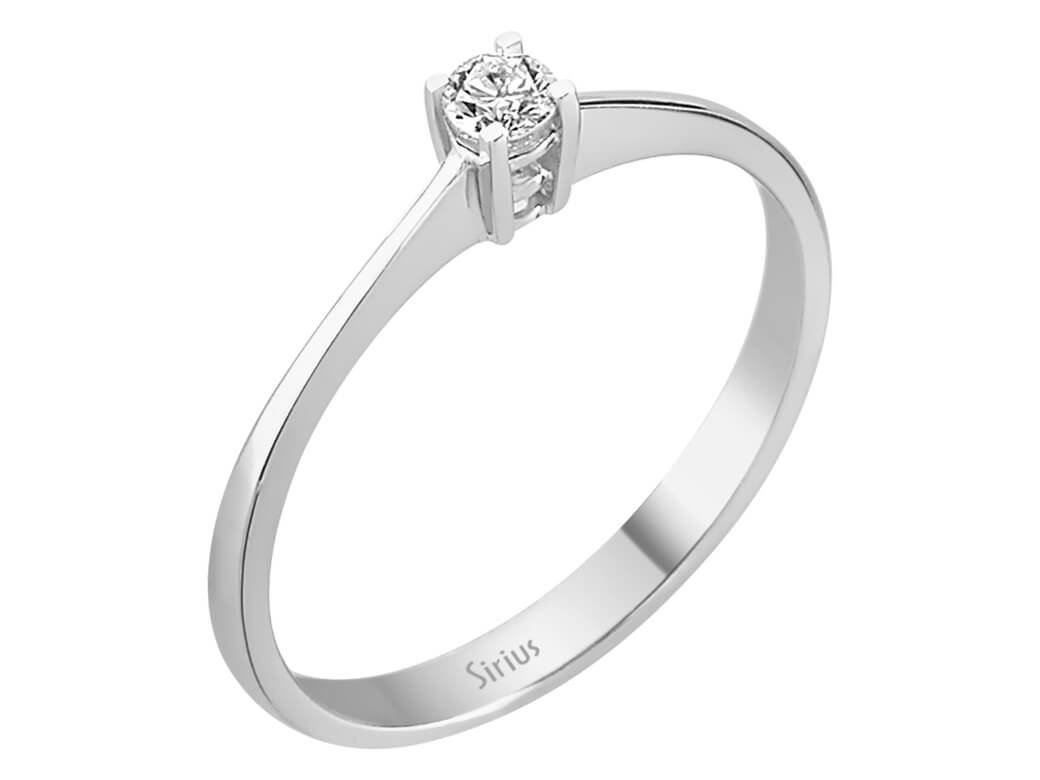 0,10 Karat Diamant Solitär Ring - handgefertigter Diamantschmuck aus Feingold | Sirius Diamant
