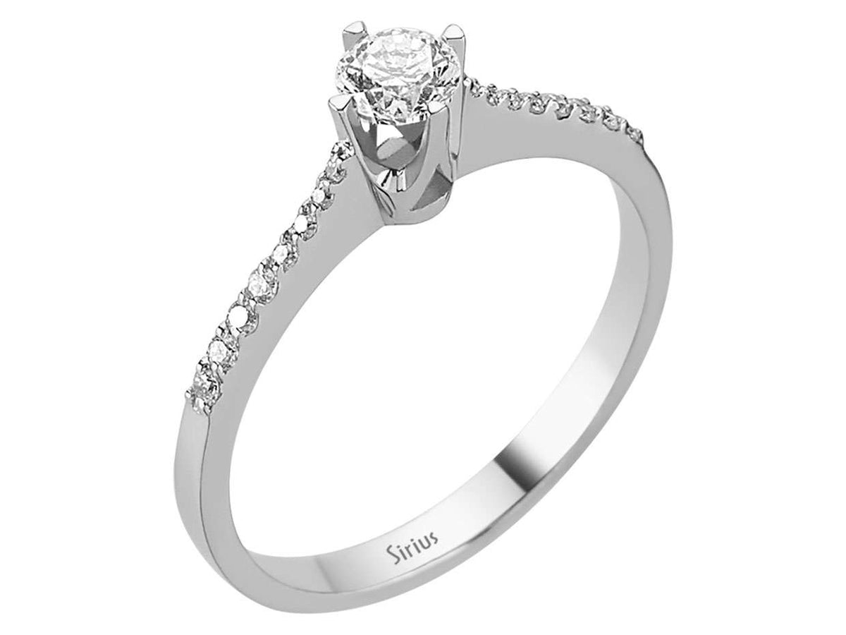 0,42 Gesamtkarat Diamant Solitär Ring - handgefertigter Diamantschmuck aus Feingold | Sirius Diamant