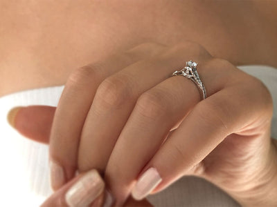 total 0.43 carat diamond solitaire ring