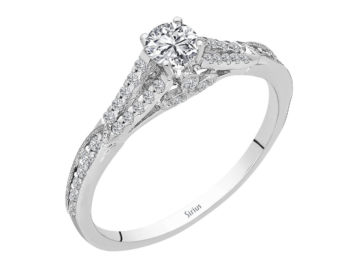 insgesamt 0,43 Karat Diamant Solitär Ring - handgefertigter Diamantschmuck aus Feingold | Sirius Diamant