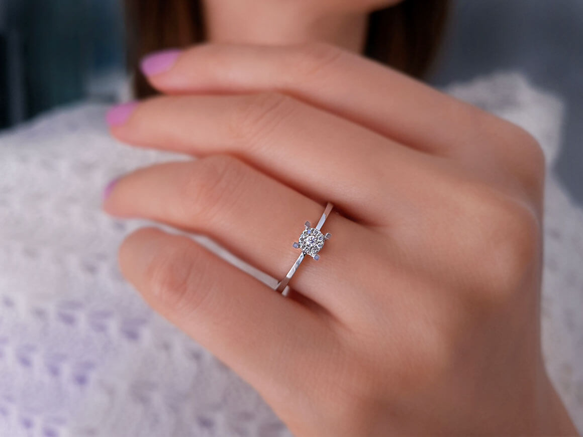 0.30 total carat diamond effect solitaire ring