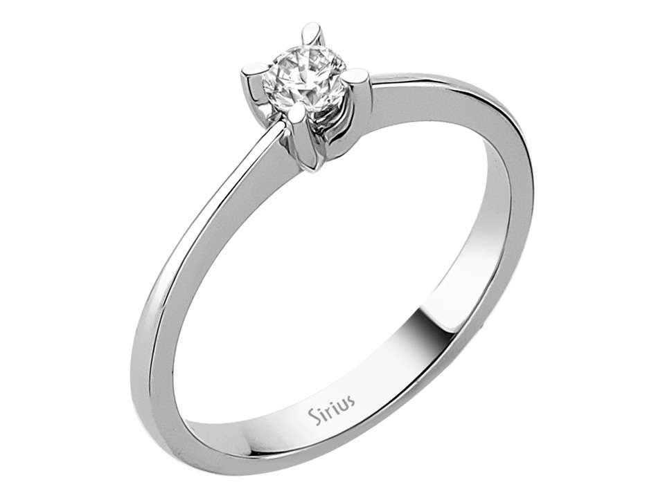 0,19 Karat Diamant Solitär Ring - handgefertigter Diamantschmuck aus Feingold | Sirius Diamant