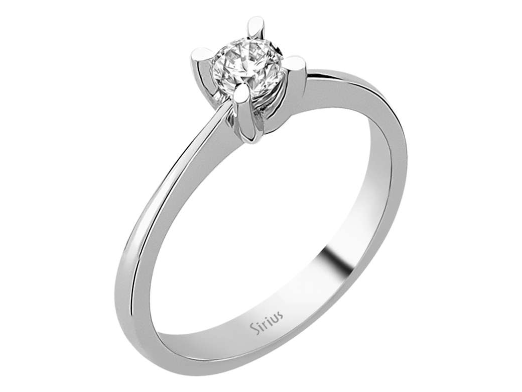 F Farbe 0,19 Karat Diamant Solitär Ring - handgefertigter Diamantschmuck aus Feingold | Sirius Diamant