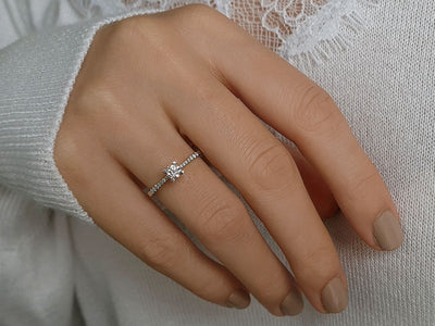 total 0.34 carat diamond solitaire ring
