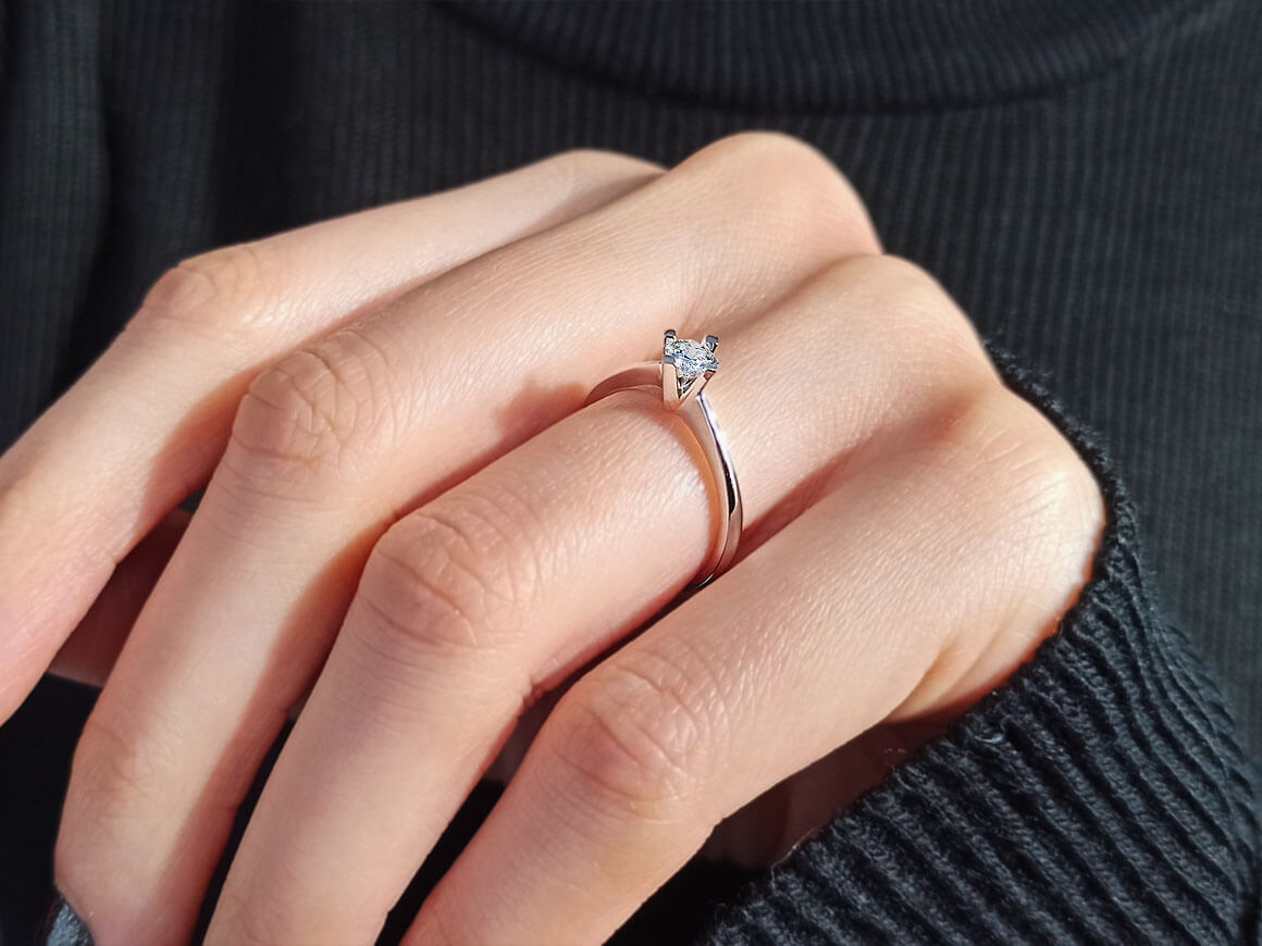 0.21 carat diamond solitaire ring