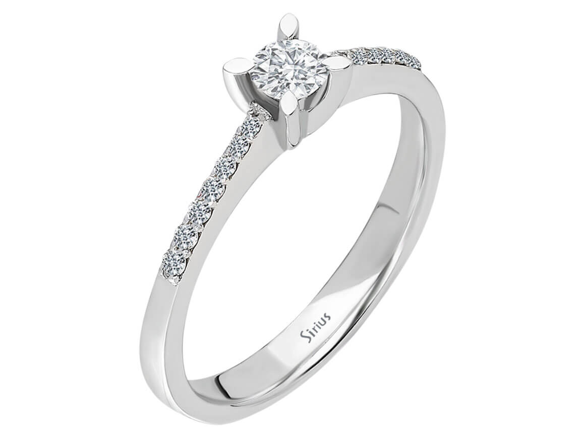 insgesamt 0,29 Carat Diamant Solitär Ring - handgefertigter Diamantschmuck aus Feingold | Sirius Diamant