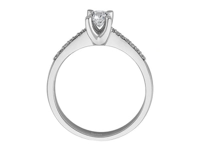 Total 0.42 carat diamond solitaire ring