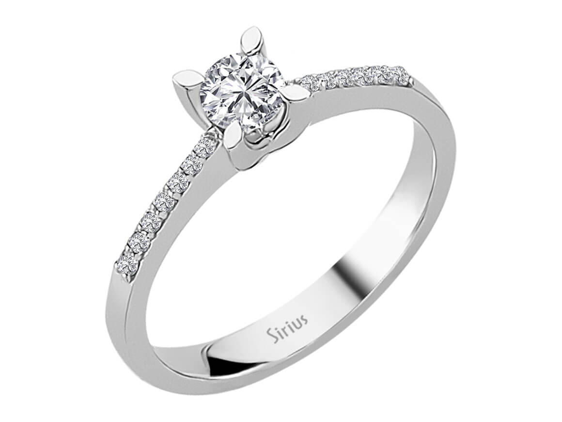 Total 0.42 carat diamond solitaire ring