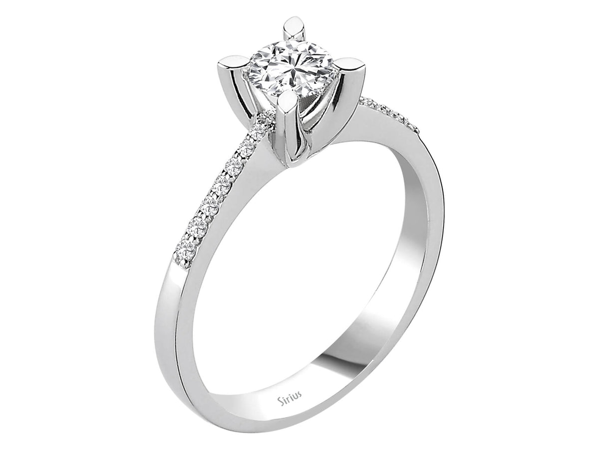 Insgesamt 0,54 Karat Diamant Solitär Ring - handgefertigter Diamantschmuck aus Feingold | Sirius Diamant