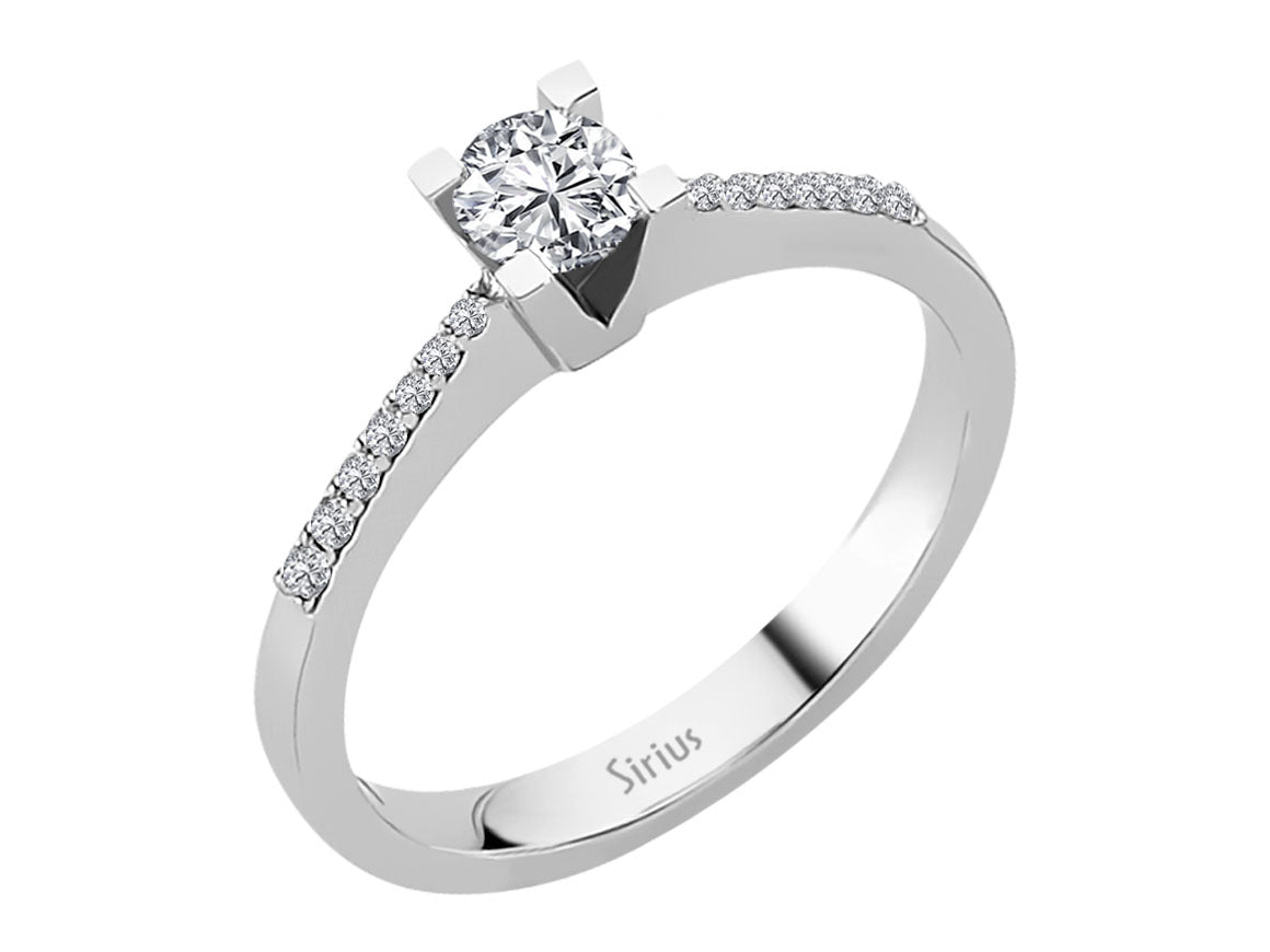 Bague solitaire en diamant de 0,40 carat au total