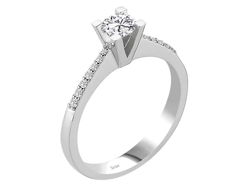insgesamt 0,48 Karat Diamant Solitär Ring - handgefertigter Diamantschmuck aus Feingold | Sirius Diamant
