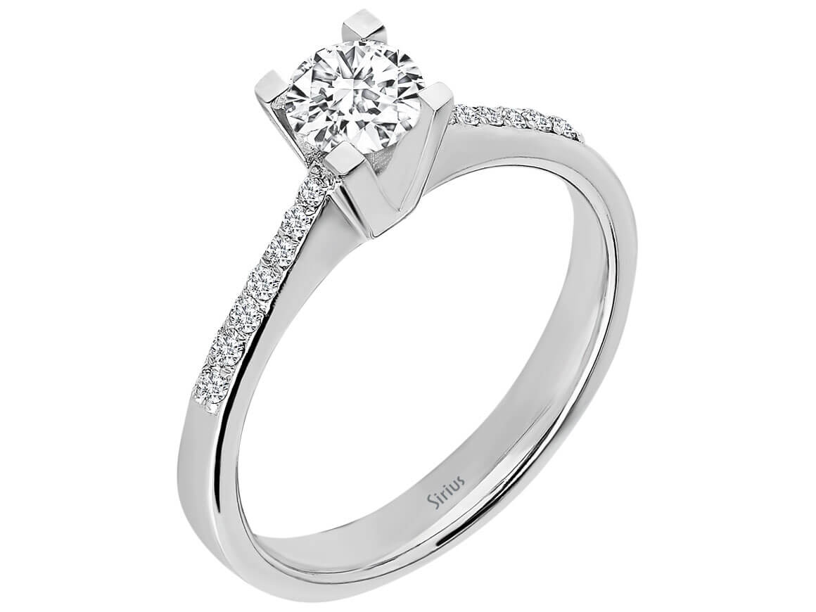 Bague solitaire en diamant de 0,64 carat au total