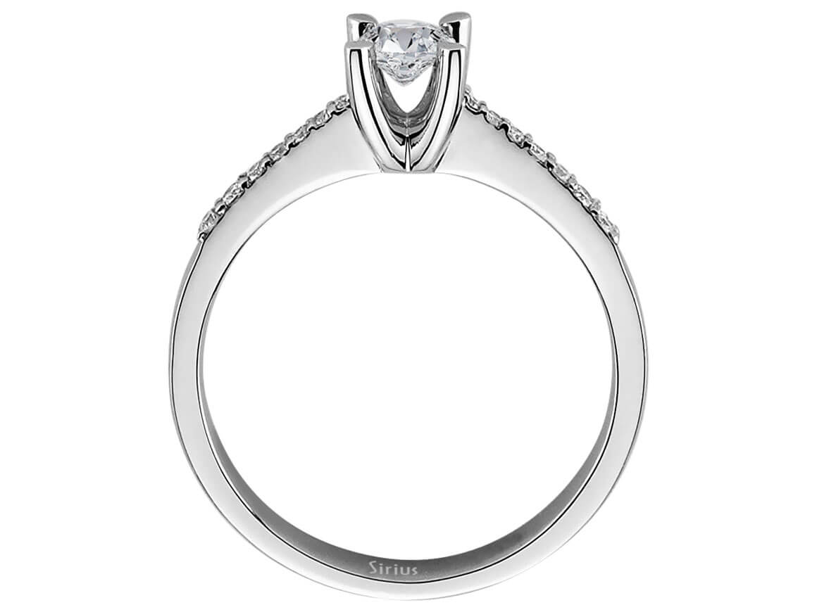 0.39 total carat diamond solitaire ring in 18 K