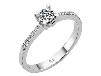 0.39 total carat diamond solitaire ring in 18 K