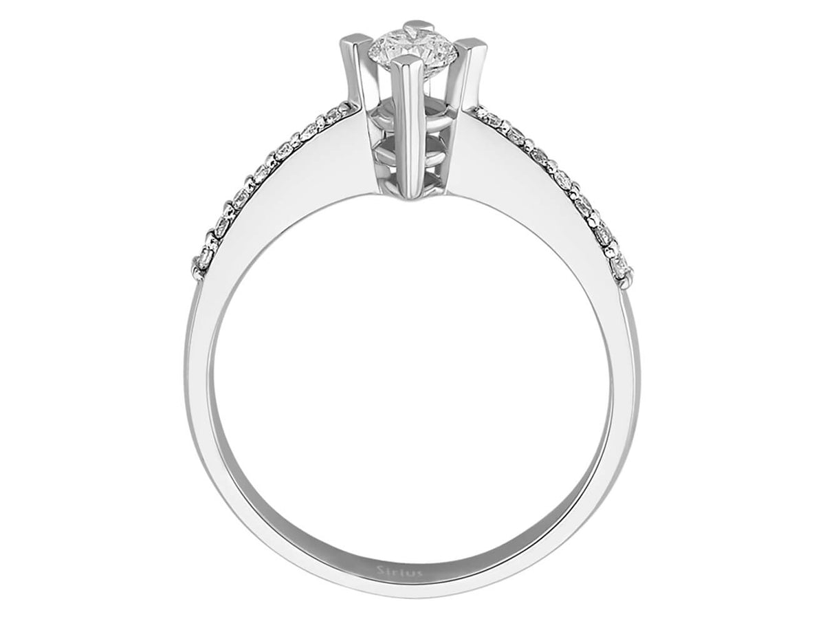 0,40 Gesamtkarat Diamant Solitär Ring - handgefertigter Diamantschmuck aus Feingold | Sirius Diamant
