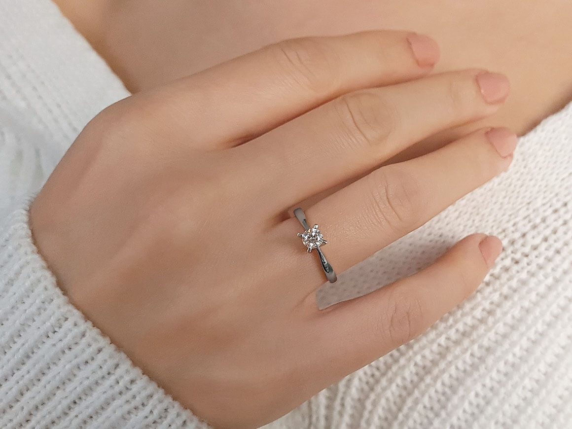 Bague solitaire en diamant de 0,32 carat