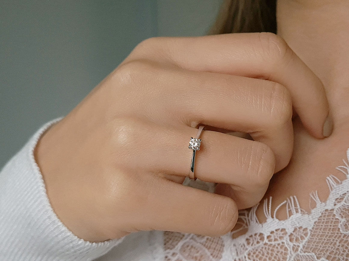 Bague solitaire en diamant de 0,20 carat