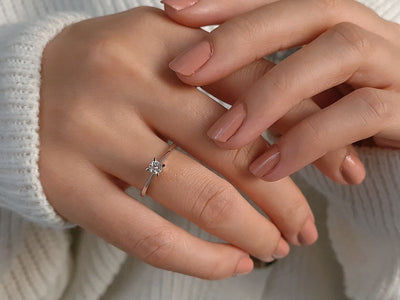 E Color 0.19 Carat Diamond Solitaire Ring