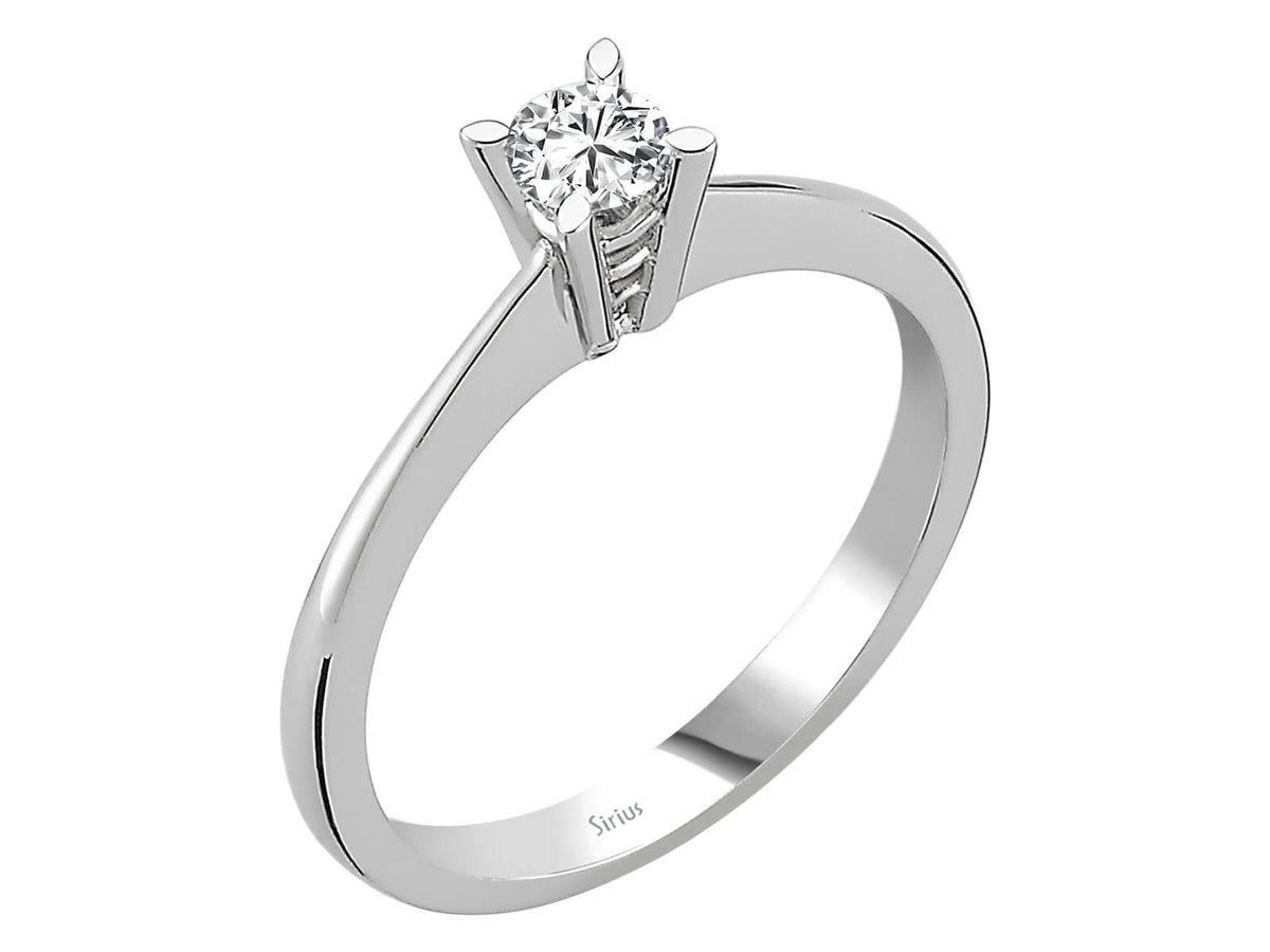 E Farbe 0,19 Carat Diamant Solitär Ring - handgefertigter Diamantschmuck aus Feingold | Sirius Diamant