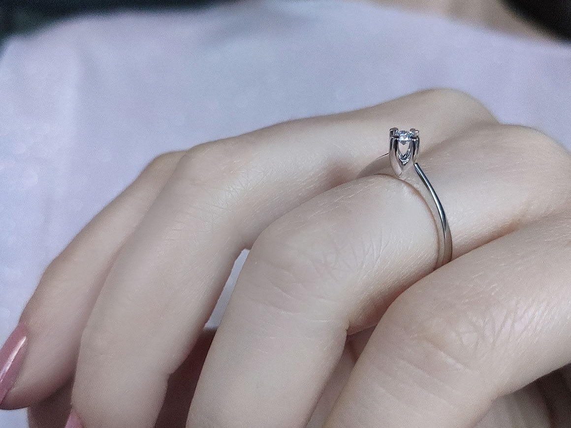 0.09 carat diamond solitaire ring