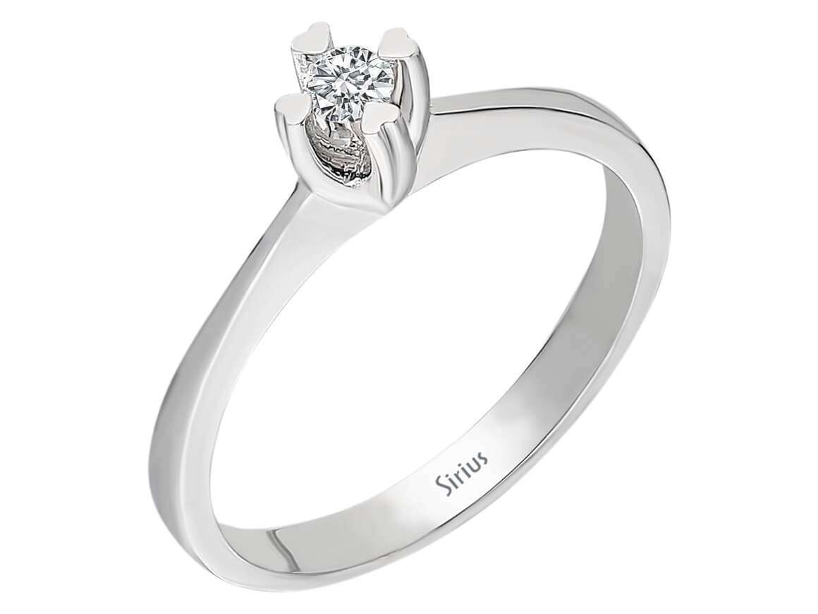 0,09 Carat Diamant Solitär Ring - handgefertigter Diamantschmuck aus Feingold | Sirius Diamant