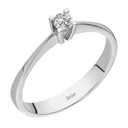 F Farbe 0,10 Carat Diamant Solitär Ring - handgefertigter Diamantschmuck aus Feingold | Sirius Diamant