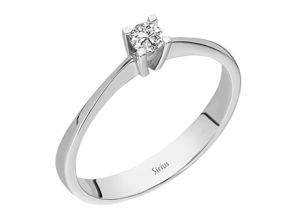 F Color 0.10 Carat Diamond Solitaire Ring