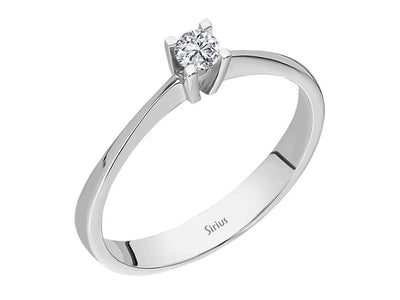 F Color 0.10 Carat Diamond Solitaire Ring