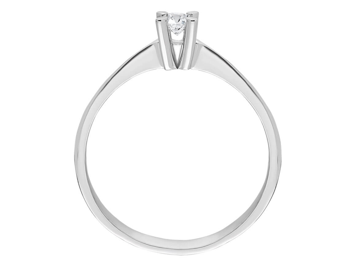 F Farbe 0,11 Carat Diamant Solitär Ring - handgefertigter Diamantschmuck aus Feingold | Sirius Diamant
