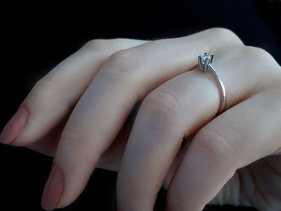 F Color 0.11 Carat Diamond Solitaire Ring